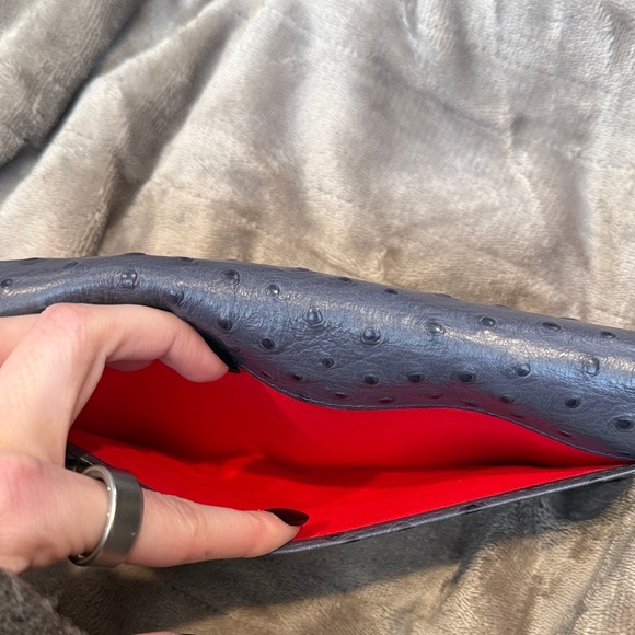 Dooney & Bourke Navy Ostrich Pattern Wallet - Picture 7 of 7